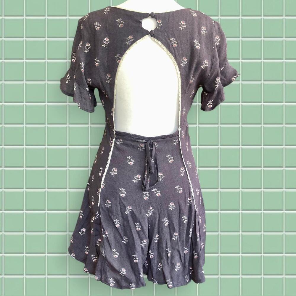 Delicate Floral Navy Open View 3